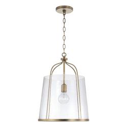 100W 1-Light Medium E-26 Incandescent Pendant in Aged Brass