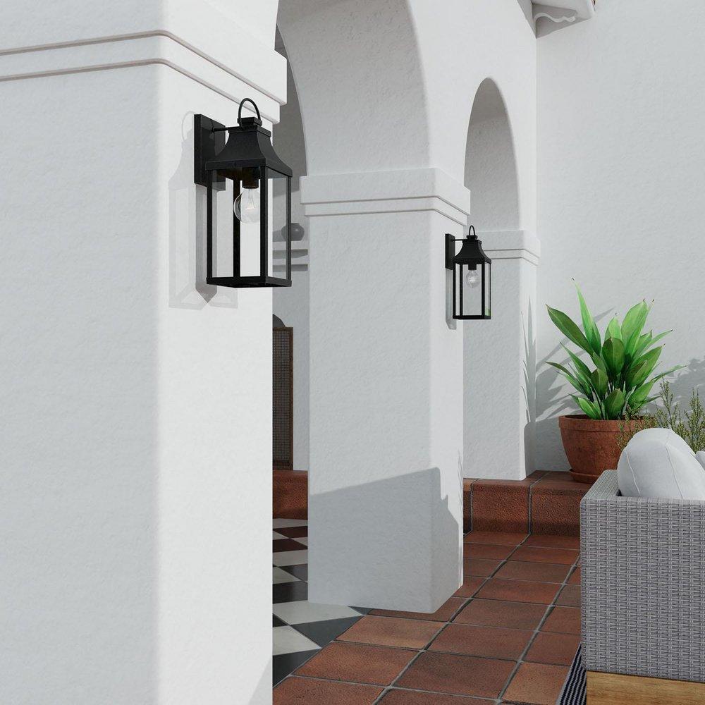 Capital Lighting Black 100W 1-Light 17-1/4 in. Outdoor Wall Sconce 