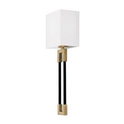 60W 1-Light 19 in. Wall Sconce in Aged Brass with Black