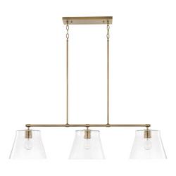 100W 3-Light Medium E-26 Incandescent Pendant in Aged Brass