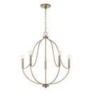 26-3/4 x 25 in. 60W 1-Tier 5-Light Incandescent Transitional Chandelier in Aged Brass