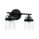 100W 2-Light Medium E-26 Vanity Fixture in Matte Black