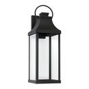 7W 1-Light 24 in. Outdoor Wall Sconce in Black