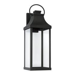 7W 1-Light 24 in. Outdoor Wall Sconce in Black