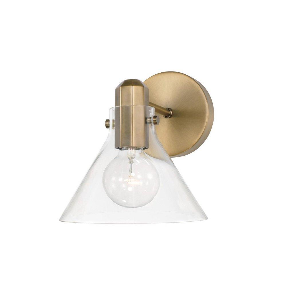 Capital Lighting Aged Brass 100W 1-Light 9 in. Wall Sconce 