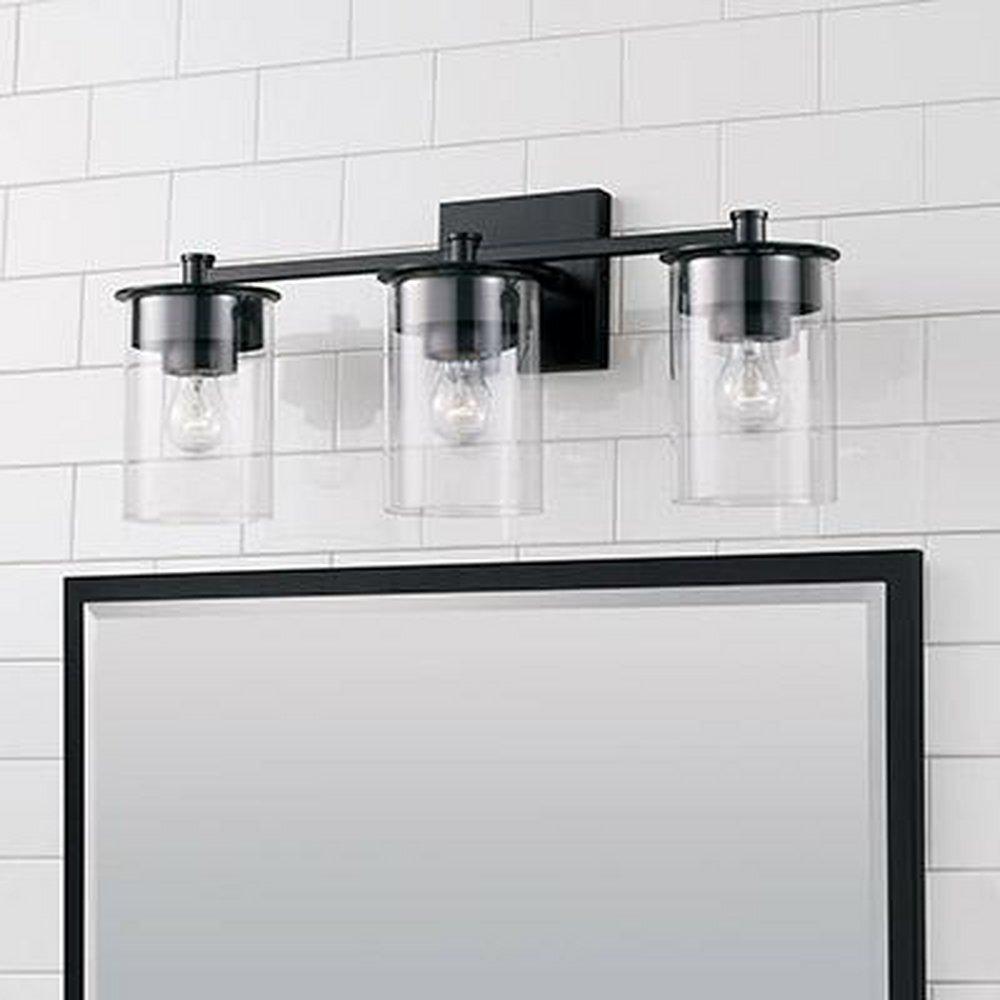 HomePlace by Capital Lighting Matte Black 100W 3-Light Medium E-26 Vanity Fixture 