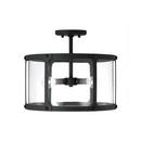 Capital Lighting Black Iron 180W 3-Light Candelabra E-12 Incandescent Semi-Flush Mount Ceiling Fixture 