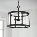 Capital Lighting Black Iron 180W 3-Light Candelabra E-12 Incandescent Semi-Flush Mount Ceiling Fixture 