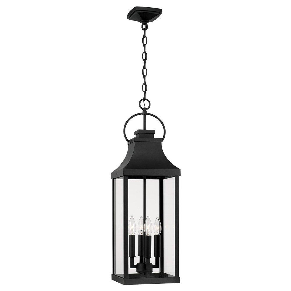 Capital Lighting Black 60W 4-Light Candelabra E-12 Outdoor Pendant 