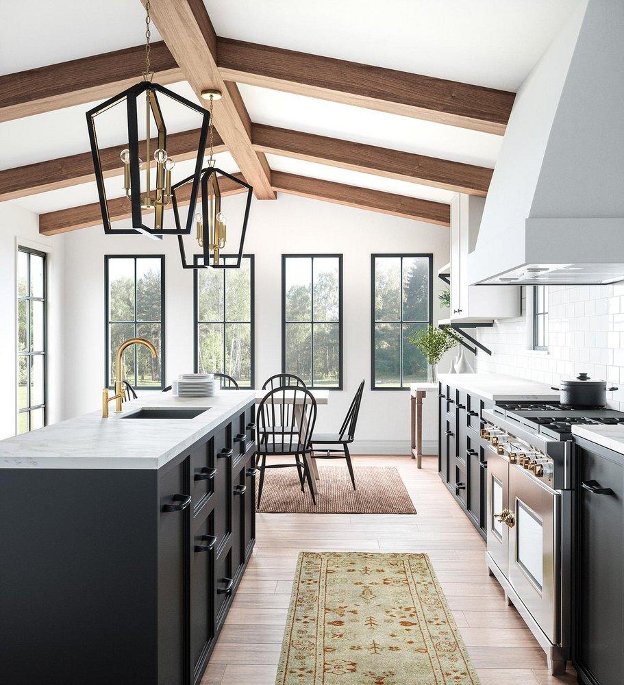 Capital Lighting Flat Black/Matte Brass 60W 4-Light Candelabra E-12 Incandescent Pendant 