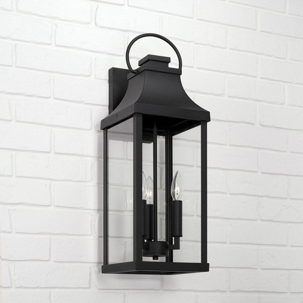 Capital Lighting Black 60W 3-Light 24 in. Outdoor Wall Sconce 