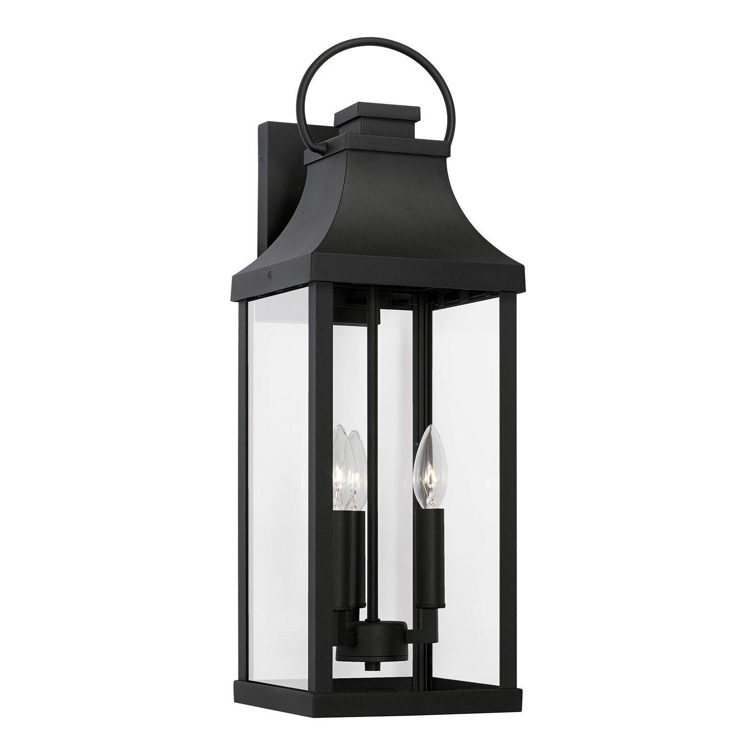 Capital Lighting Black 60W 3-Light 24 in. Outdoor Wall Sconce 