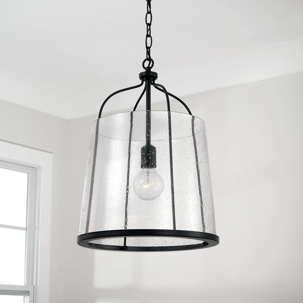 HomePlace by Capital Lighting Matte Black 100W 1-Light Medium E-26 Incandescent Pendant 