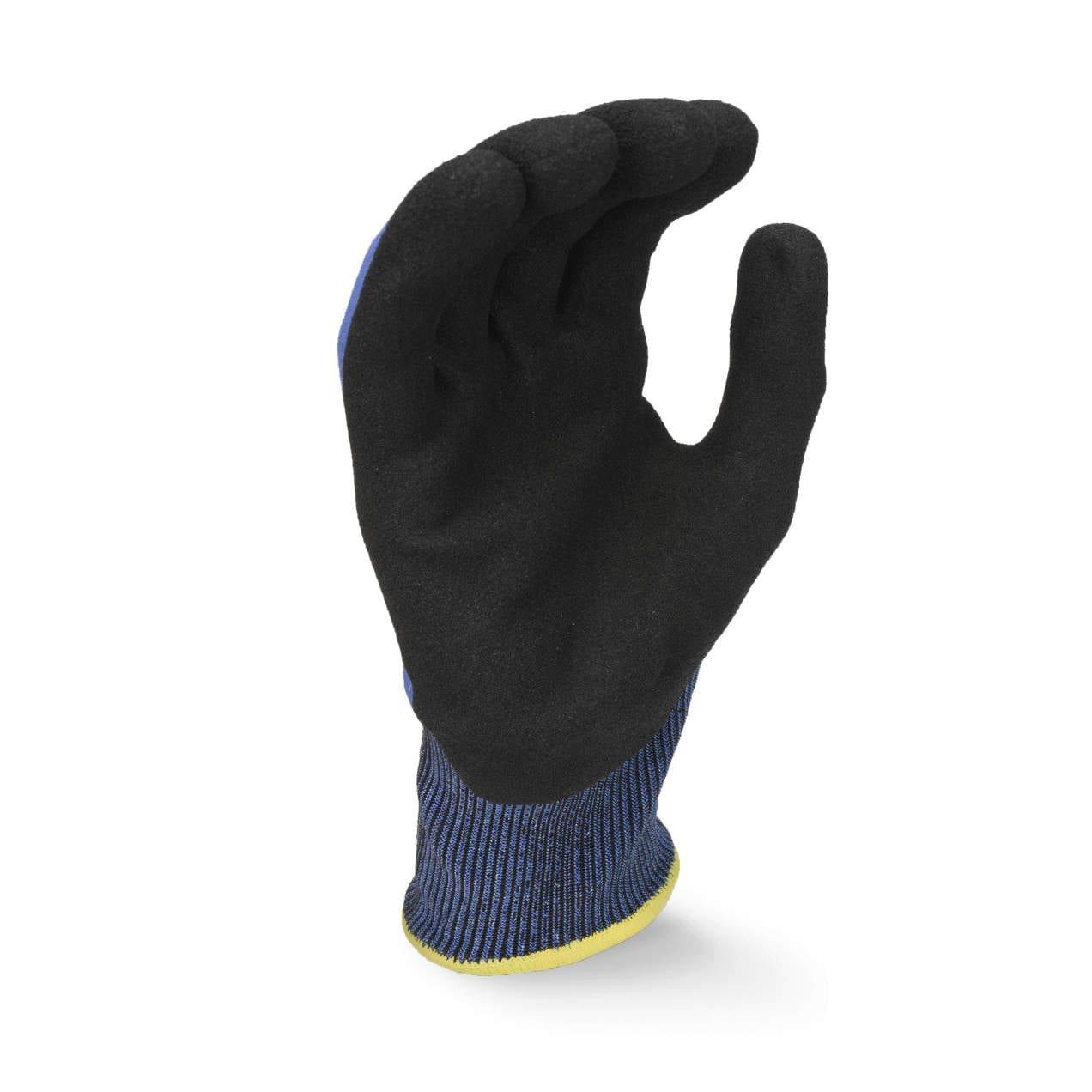 Radians Blue 18G Touchscreen Cut Level A4 FDG Palm Coated Gloves 