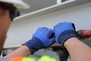 Radians Blue 18G Touchscreen Cut Level A4 FDG Palm Coated Gloves 