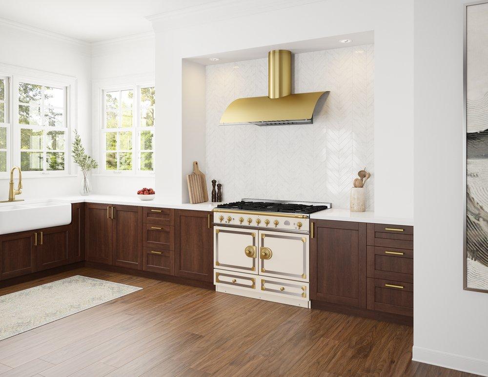 Okeanito 36 in. LED Hood Body Only in Brushed Gold 