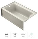 60 in. x 36 in. Soaker Alcove Bathtub with Left Drain in Oyster