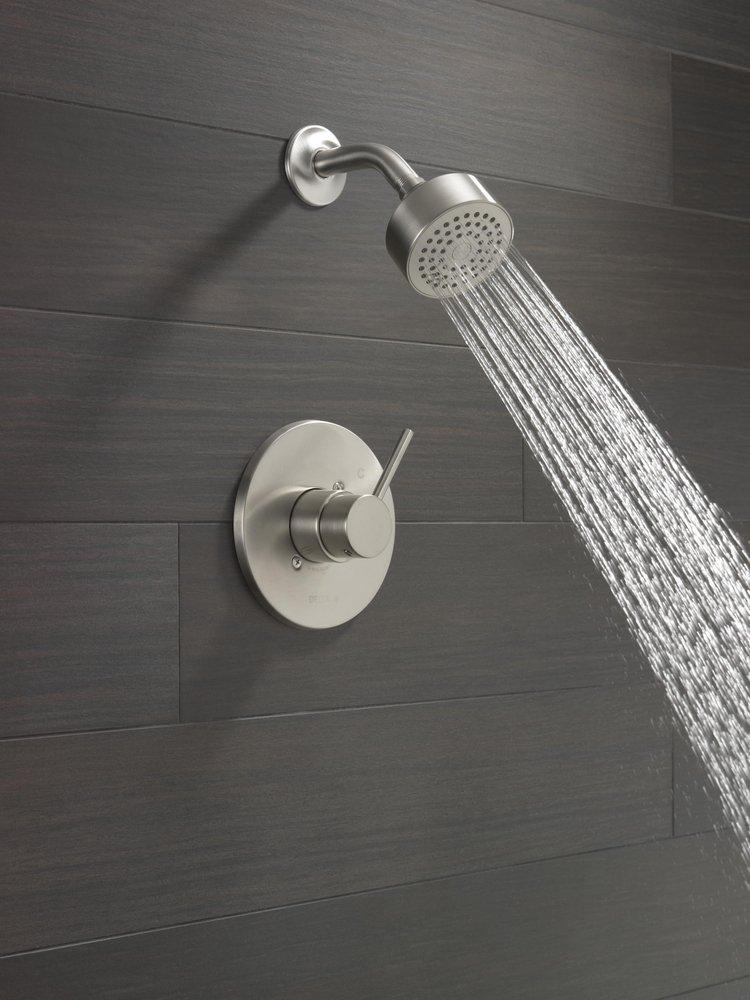 One Handle Single Function Shower Faucet in Stainless (Trim Only) 