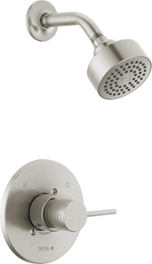 One Handle Single Function Shower Faucet in Stainless (Trim Only) 
