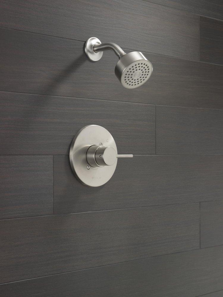 One Handle Single Function Shower Faucet in Stainless (Trim Only) 