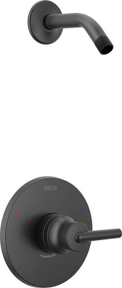 Single Handle Shower Faucet in Matte Black (Trim Only) (Showerhead Sold Separately)