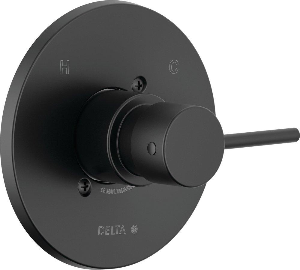 Single Handle Pressure Balancing Valve Trim in Matte Black 