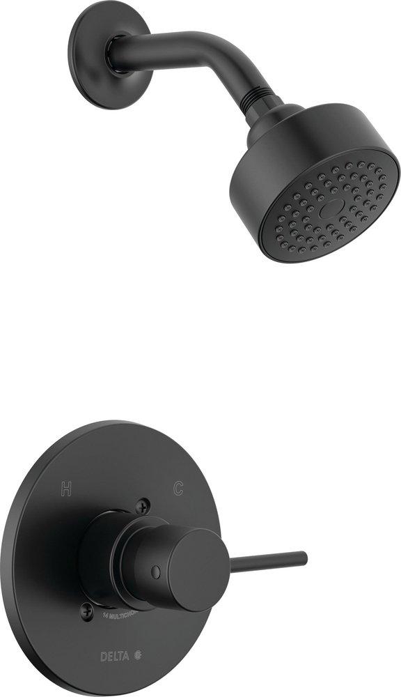 One Handle Single Function Shower Faucet in Matte Black (Trim Only) 