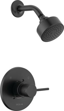 One Handle Single Function Shower Faucet in Matte Black (Trim Only)