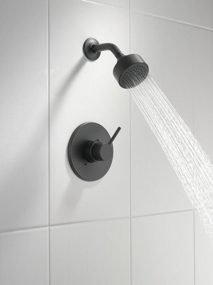 One Handle Single Function Shower Faucet in Matte Black (Trim Only) 