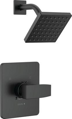 One Handle Single Function Shower Faucet in Matte Black (Trim Only)