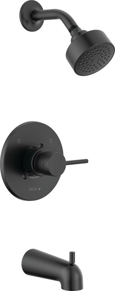 One Handle Single Function Bathtub & Shower Faucet in Matte Black (Trim Only) 