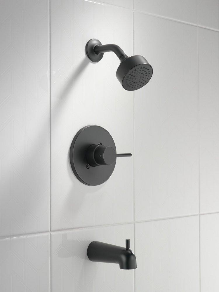 One Handle Single Function Bathtub & Shower Faucet in Matte Black (Trim Only) 