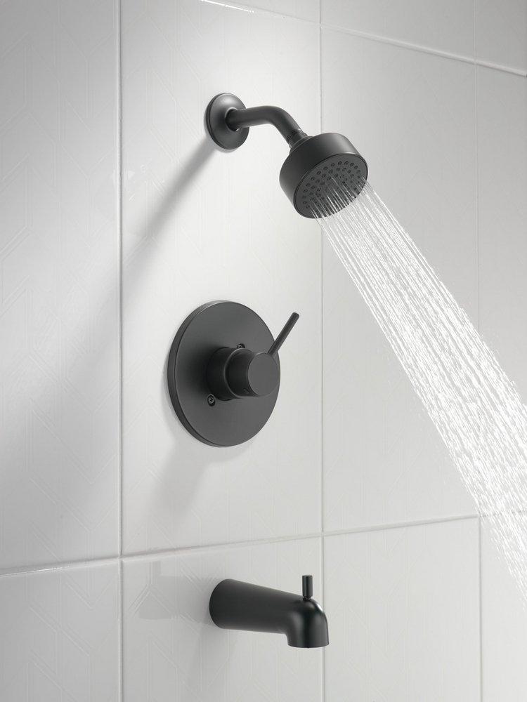 One Handle Single Function Bathtub & Shower Faucet in Matte Black (Trim Only) 