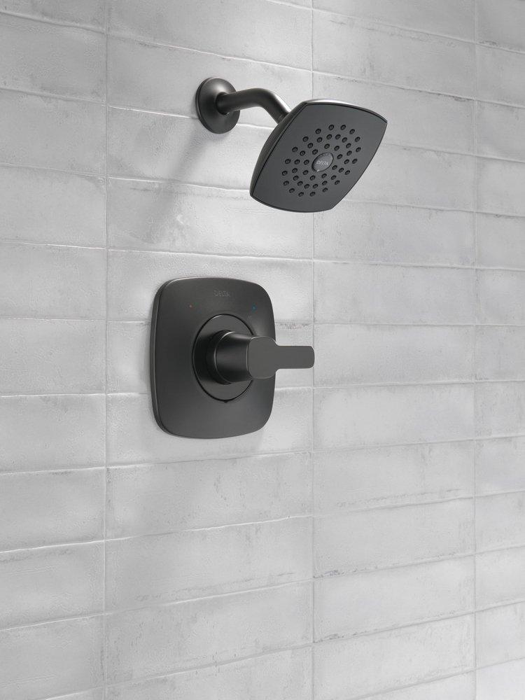 One Handle Single Function Shower Faucet in Matte Black 