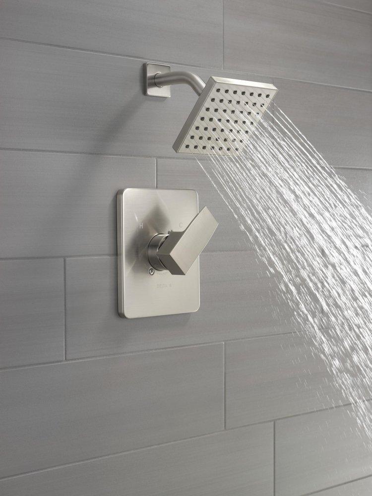 One Handle Single Function Shower Faucet in Stainless (Trim Only) 