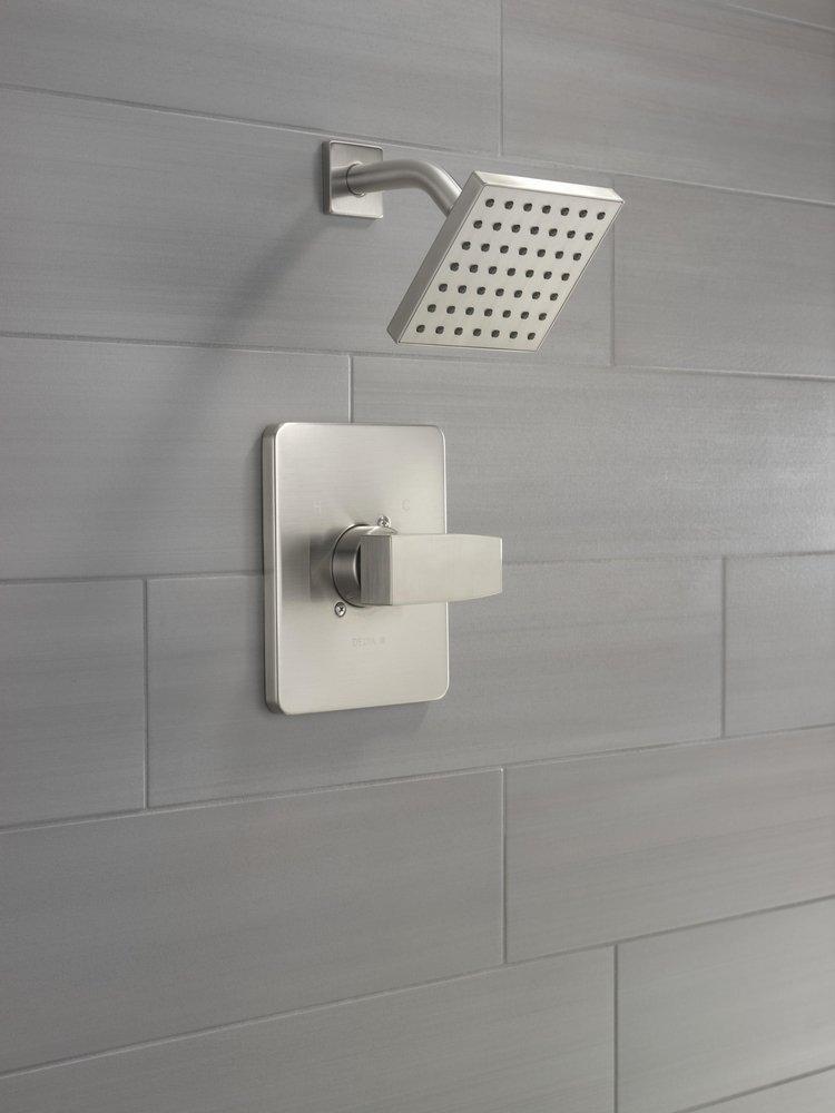 One Handle Single Function Shower Faucet in Stainless (Trim Only) 