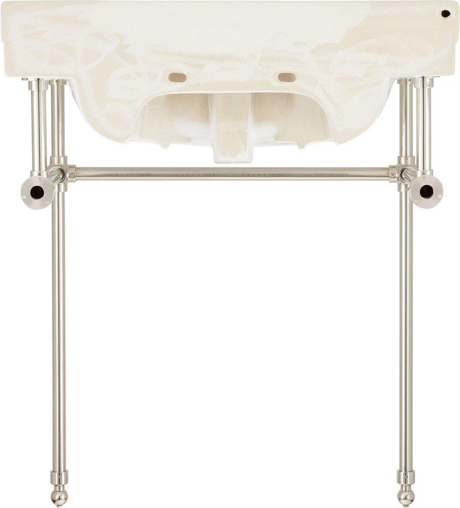 30 x 22 in. Console Bathroom Sink with Brass Stand in Matte Black 