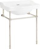 30 x 22 in. Console Bathroom Sink with Brass Stand in Matte Black 