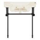 30 x 22 in. Console Bathroom Sink with Brass Stand in Matte Black 