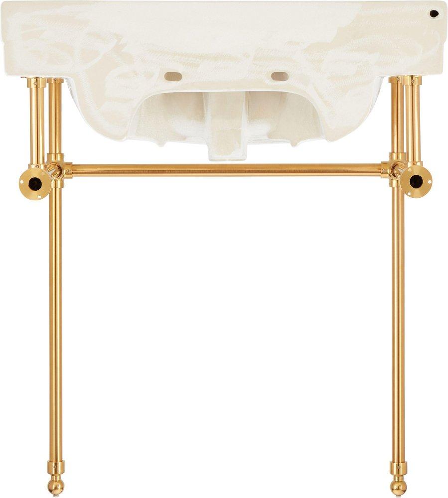 30 x 22 in. Console Bathroom Sink with Brass Stand in Chrome 
