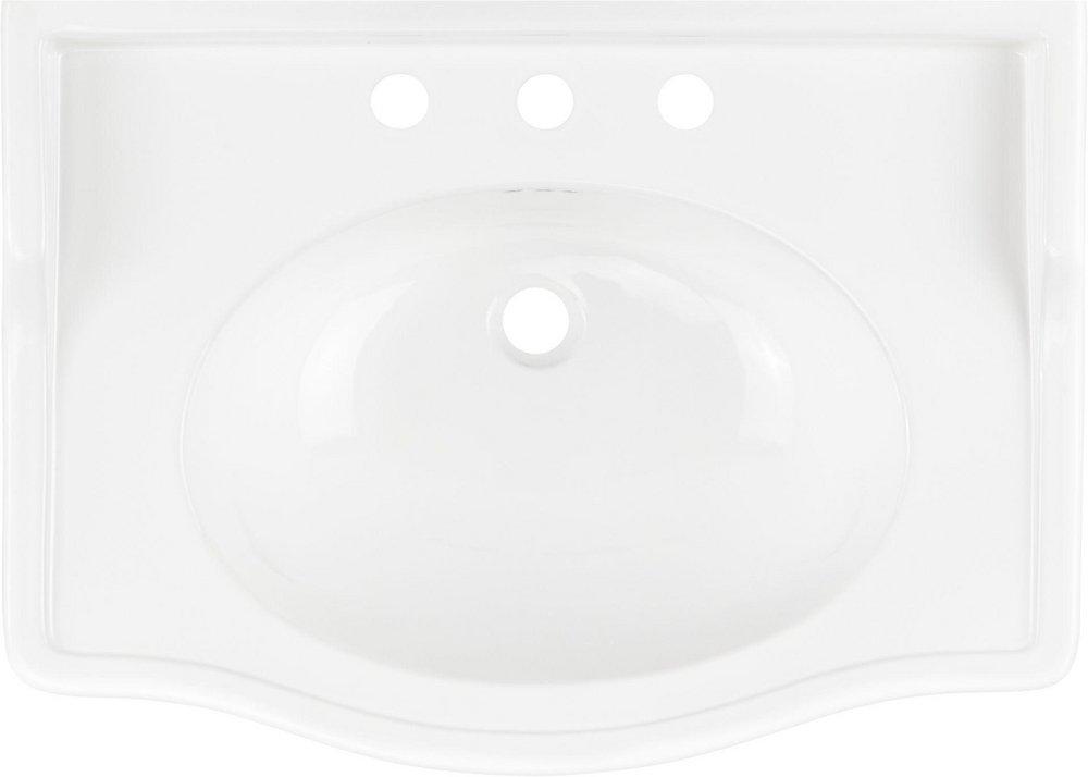 30 x 22 in. Console Bathroom Sink with Brass Stand in Chrome 