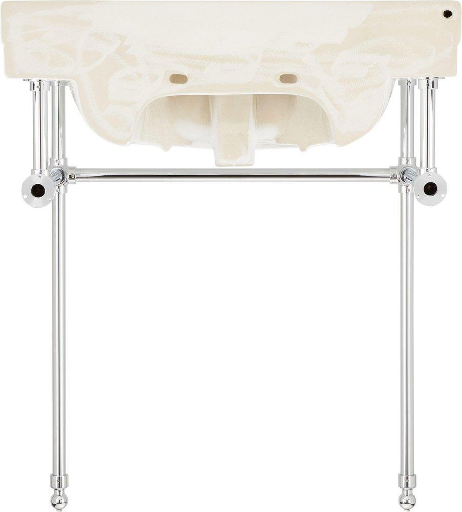 30 x 22 in. Console Bathroom Sink with Brass Stand in Chrome 