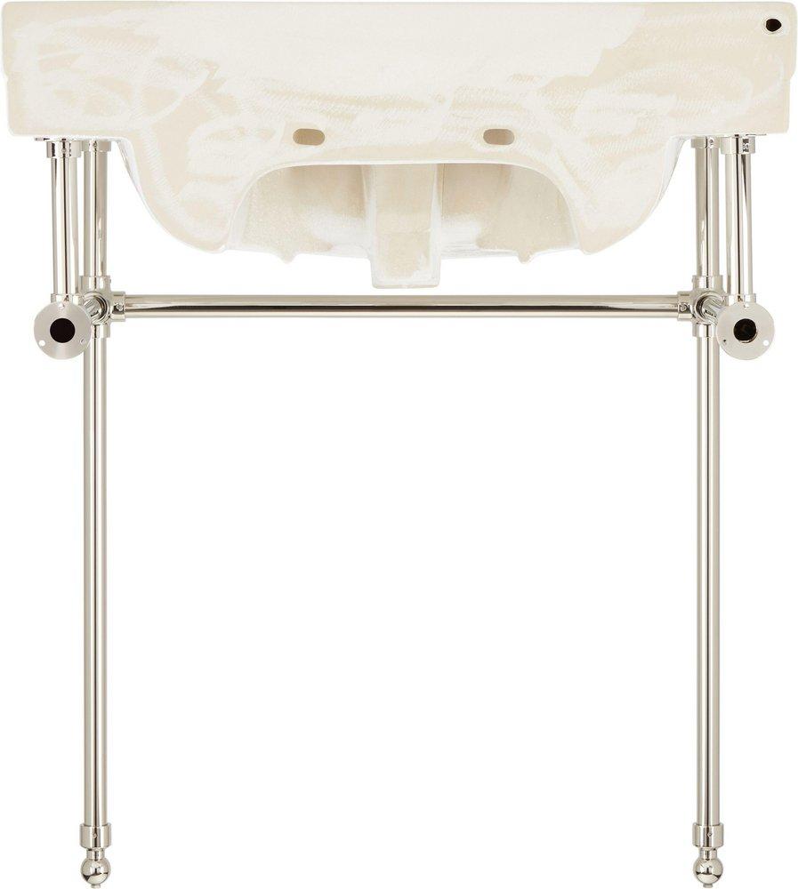 30 x 22 in. Console Bathroom Sink with Brass Stand in Chrome 