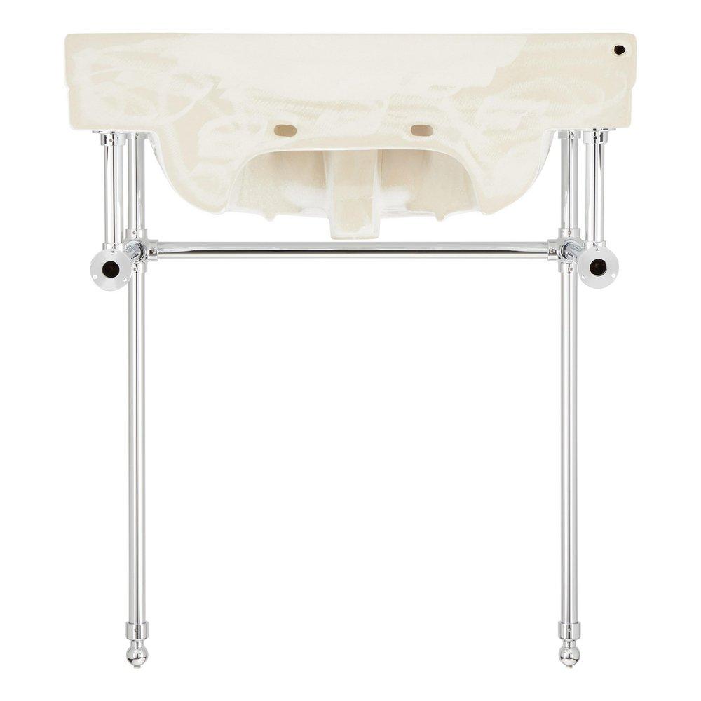 30 x 22 in. Console Bathroom Sink with Brass Stand in Chrome 