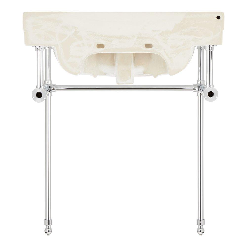 30 x 22 in. Console Bathroom Sink with Brass Stand in Chrome 