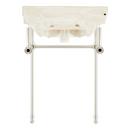 24 x 19 in. Console Bathroom Sink with Brass Stand in Brushed Nickel 