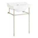 24 x 19 in. Console Bathroom Sink with Brass Stand in Brushed Nickel 