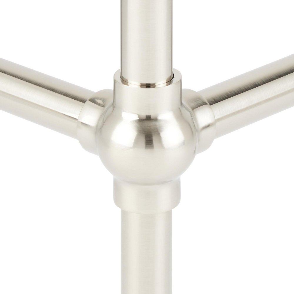 24 x 19 in. Console Bathroom Sink with Brass Stand in Brushed Nickel 