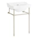 24 x 19 in. Console Bathroom Sink with Brass Stand in Brushed Nickel 