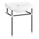 30 CONSOLE SINK WITH BRASS STAND BLACK AND CHROME 